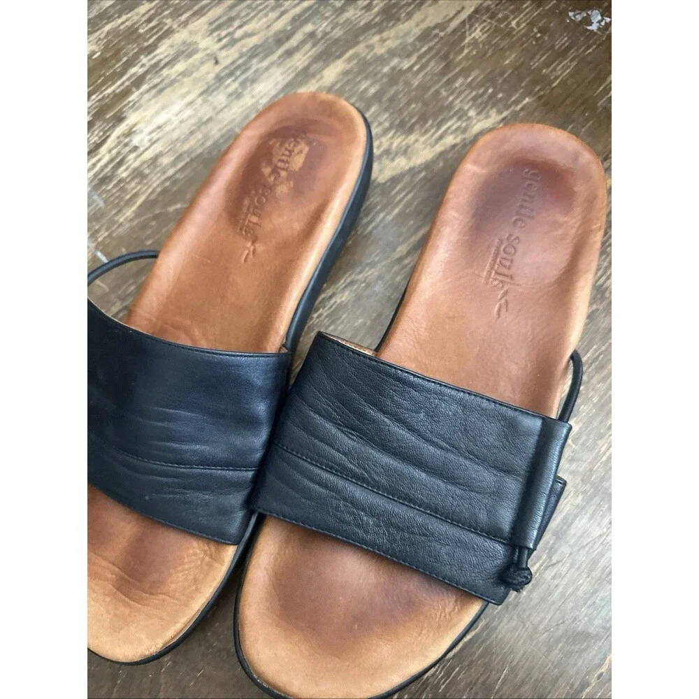 Gentle Souls Gollum Black Leather Slip-On Flat Size 11 Preowned Rare Find